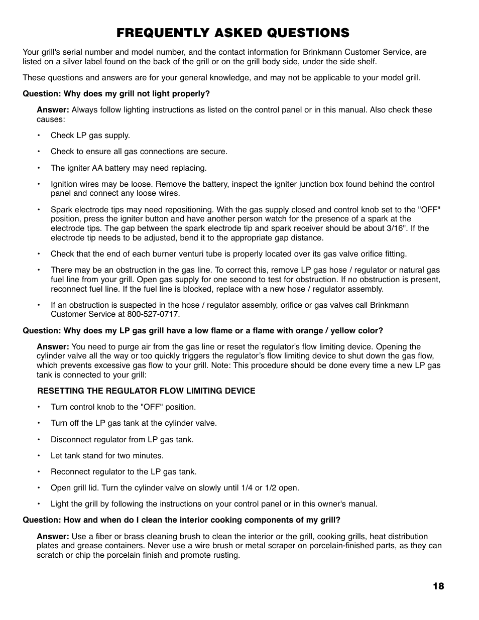 Frequently asked questions | Brinkmann 6430 User Manual | Page 19 / 36