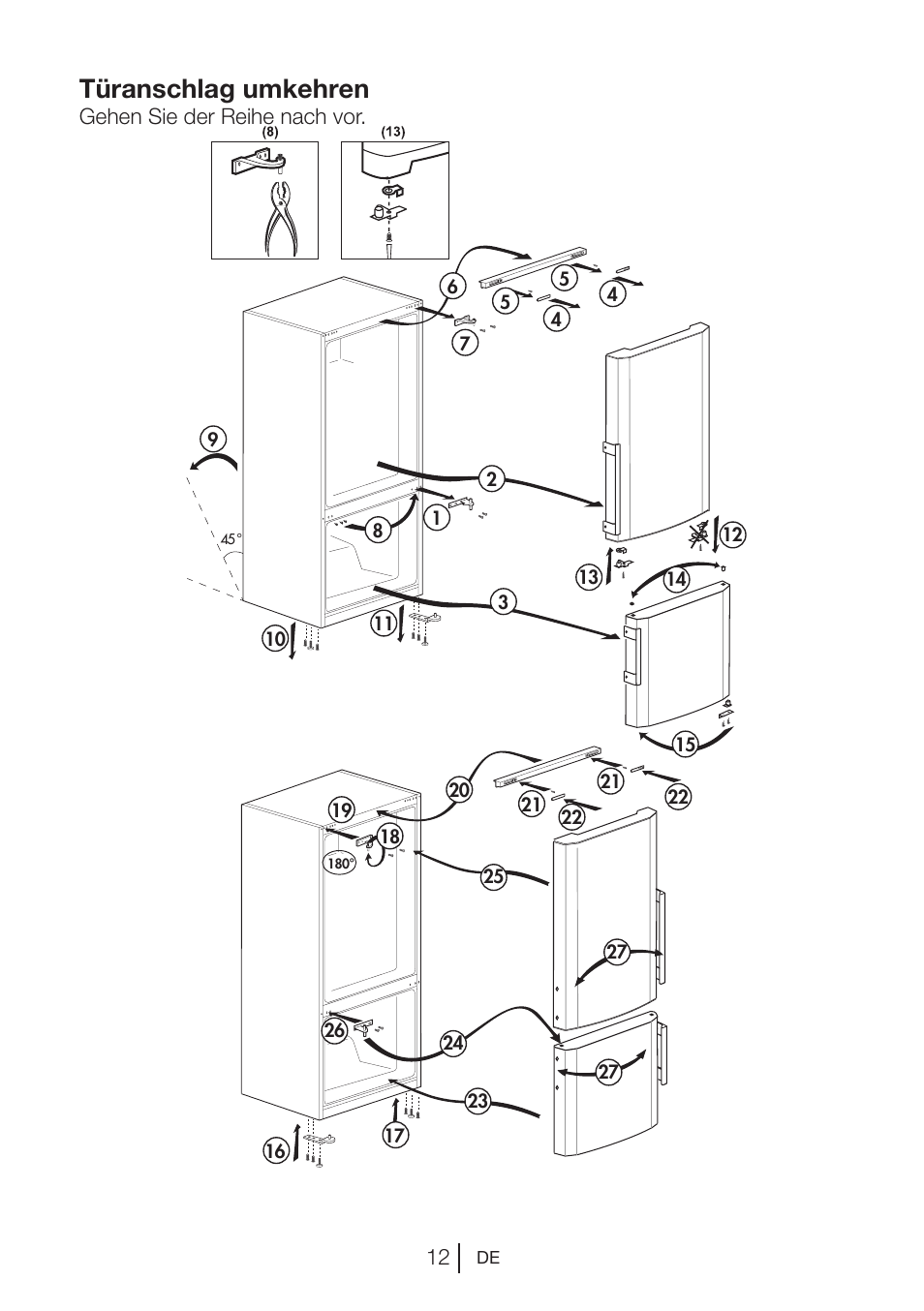 Türanschlag umkehren | Blomberg KSM 9640 A+ User Manual | Page 31 / 94