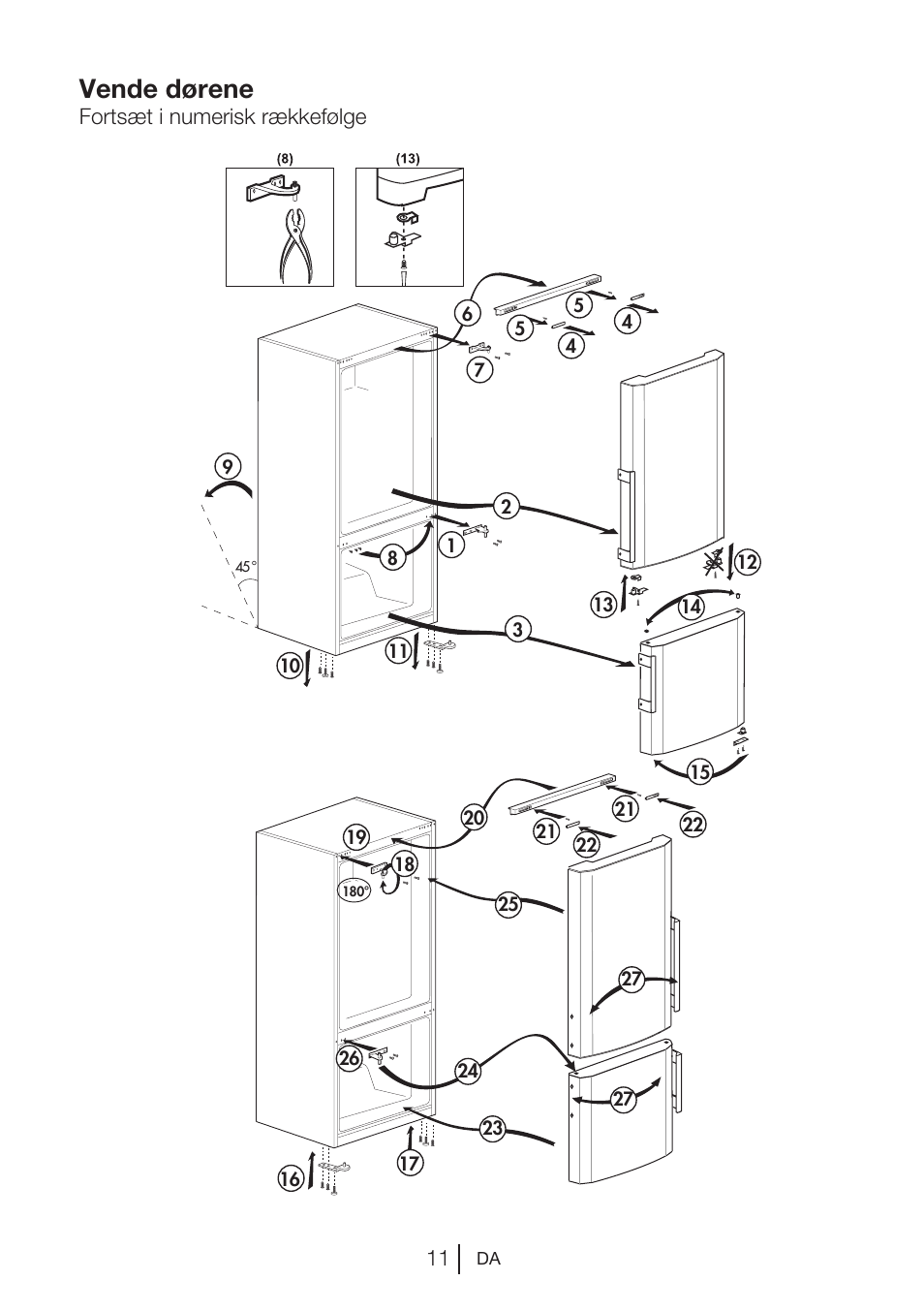 Vende dørene | Blomberg KSM 9640 A+ User Manual | Page 67 / 94