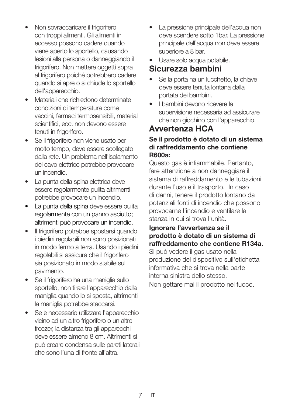 Sicurezza bambini, Avvertenza hca | Blomberg KWD 9440 X A+ User Manual | Page 116 / 601