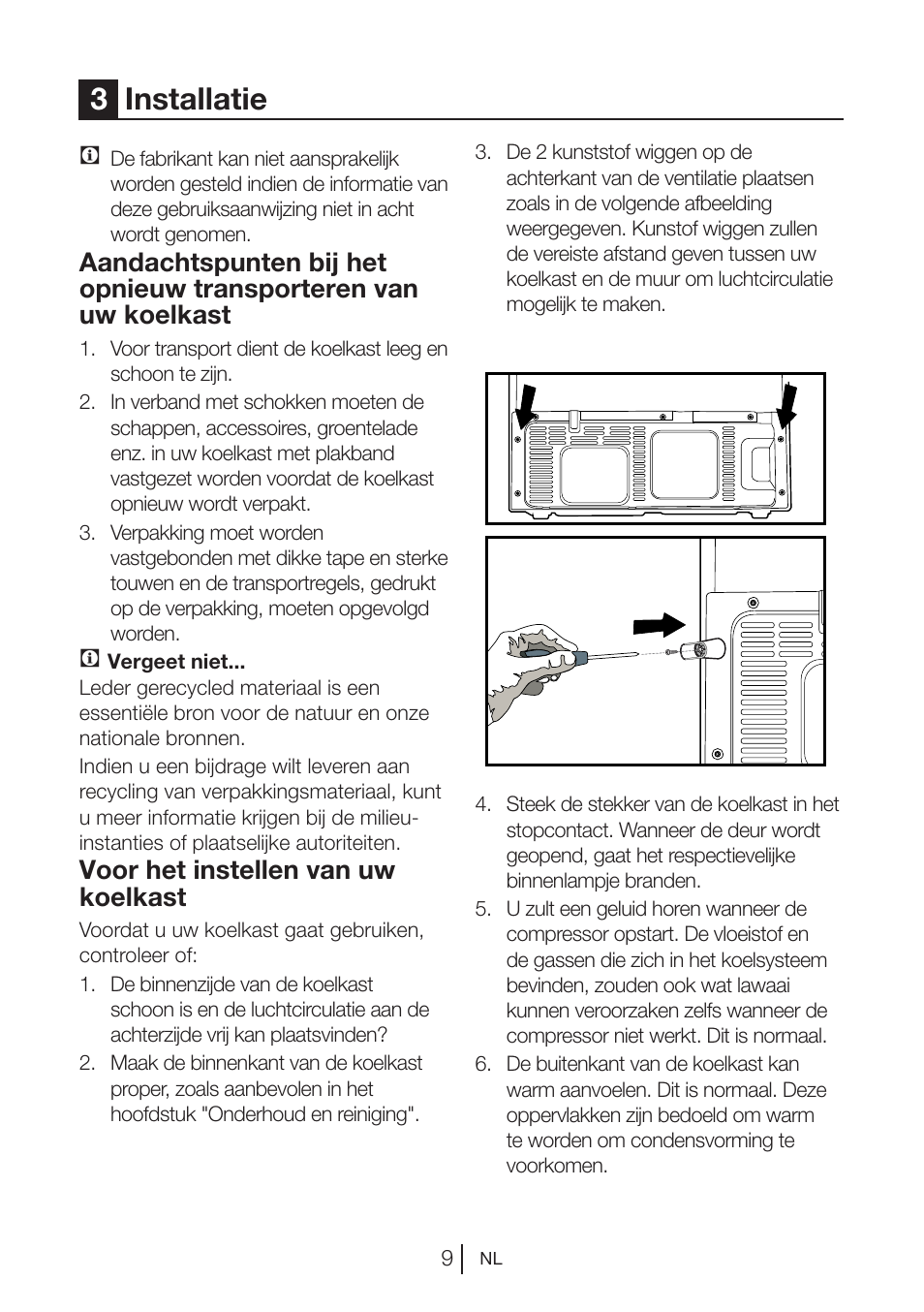 3installatie, Voor het instellen van uw koelkast | Blomberg KWD 9440 X A+ User Manual | Page 188 / 601