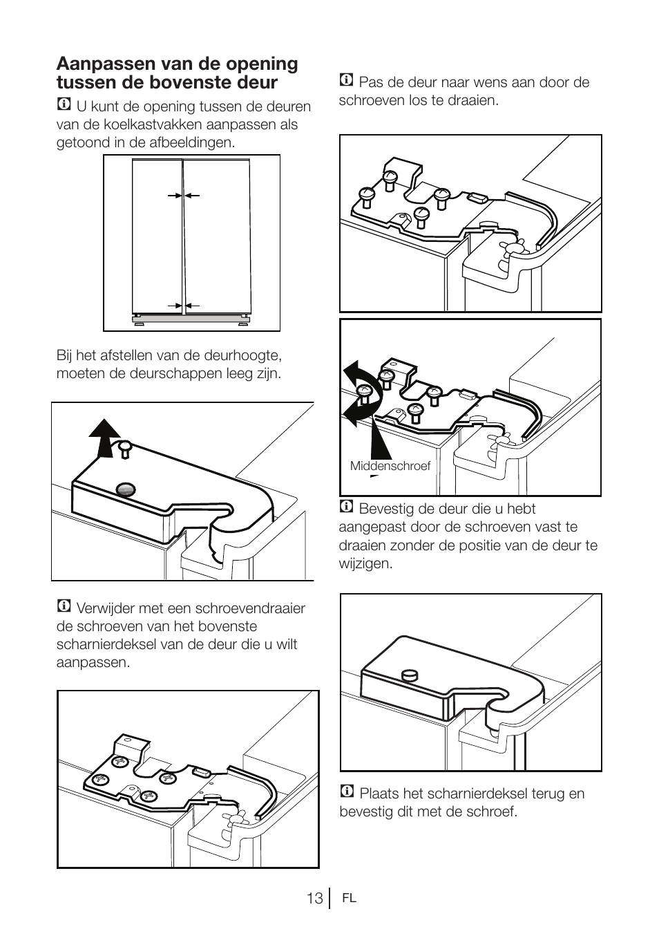Aanpassen van de opening tussen de bovenste deur c | Blomberg KWD 9440 X A+ User Manual | Page 227 / 601