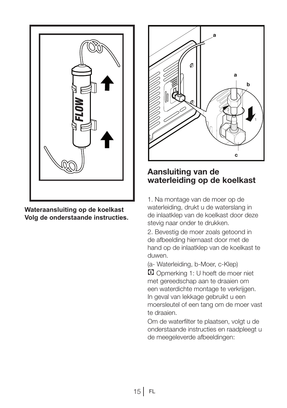 Aansluiting van de waterleiding op de koelkast | Blomberg KWD 9440 X A+ User Manual | Page 229 / 601