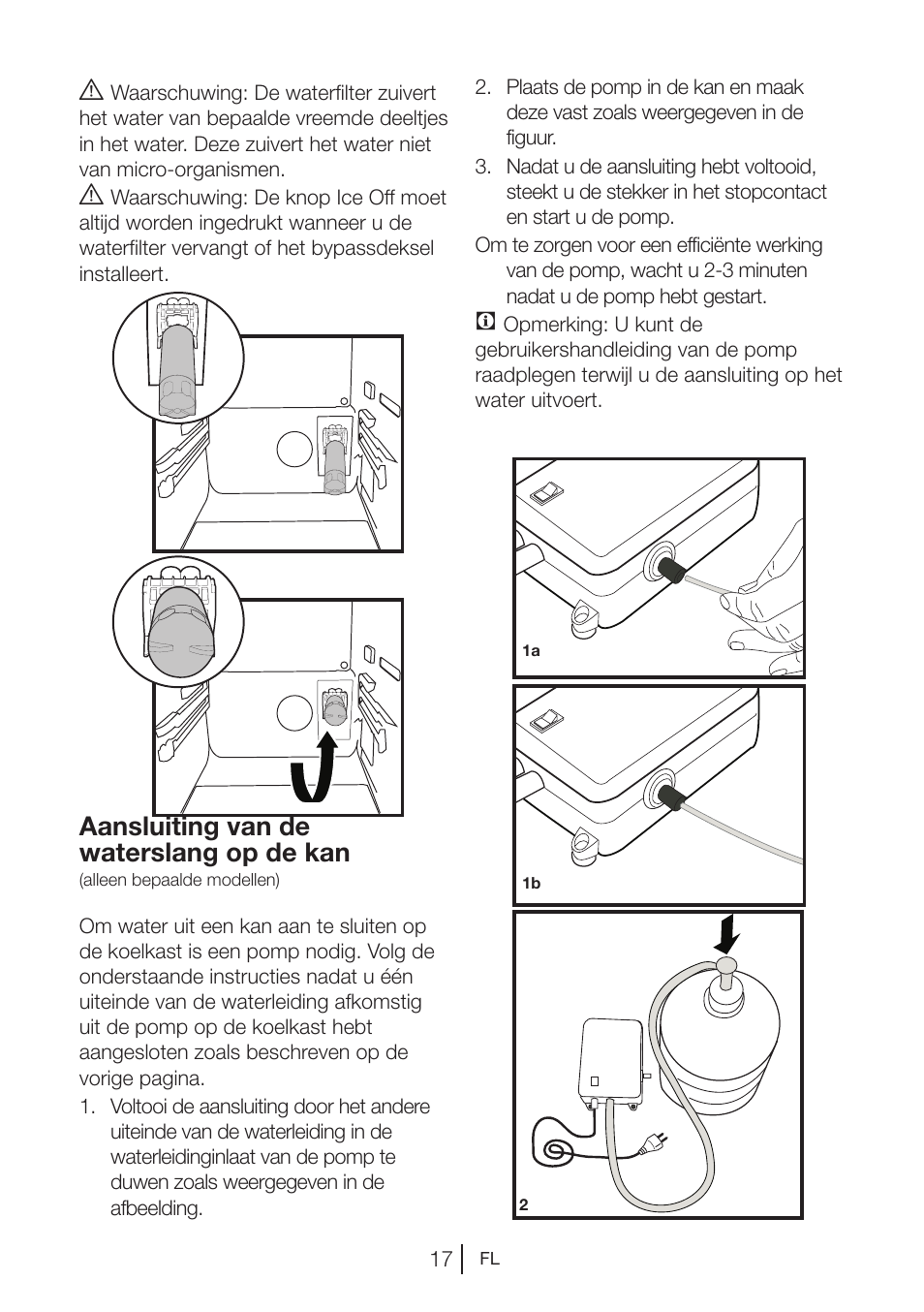 Aansluiting van de waterslang op de kan | Blomberg KWD 9440 X A+ User Manual | Page 231 / 601
