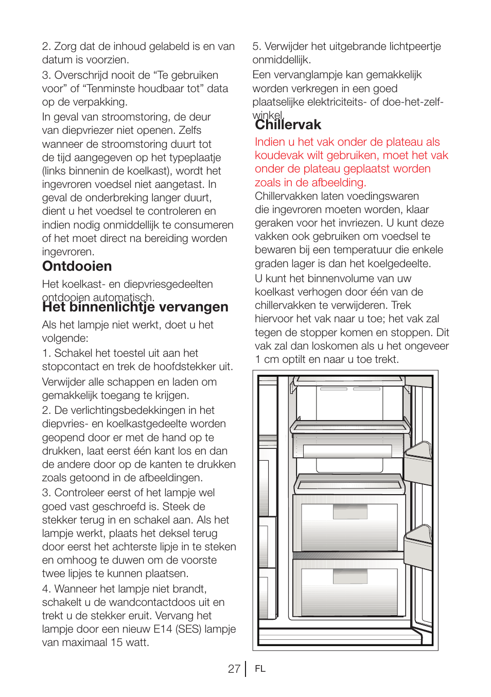 Het binnenlichtje vervangen, Ontdooien, Chillervak | Blomberg KWD 9440 X A+ User Manual | Page 241 / 601