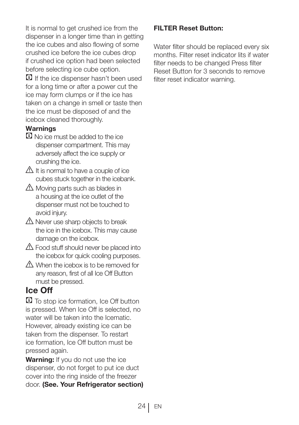 Ice off c | Blomberg KWD 9440 X A+ User Manual | Page 25 / 601