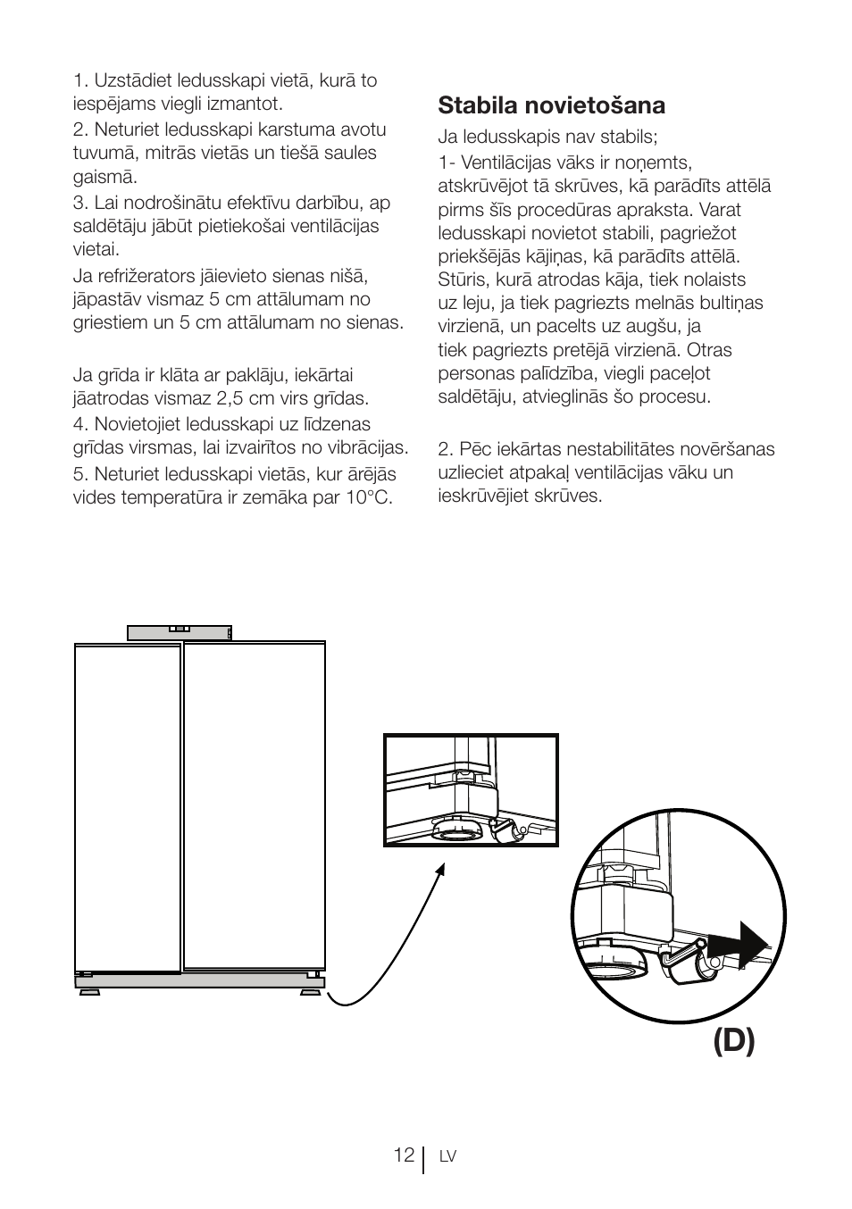 Stabila novietošana | Blomberg KWD 9440 X A+ User Manual | Page 399 / 601