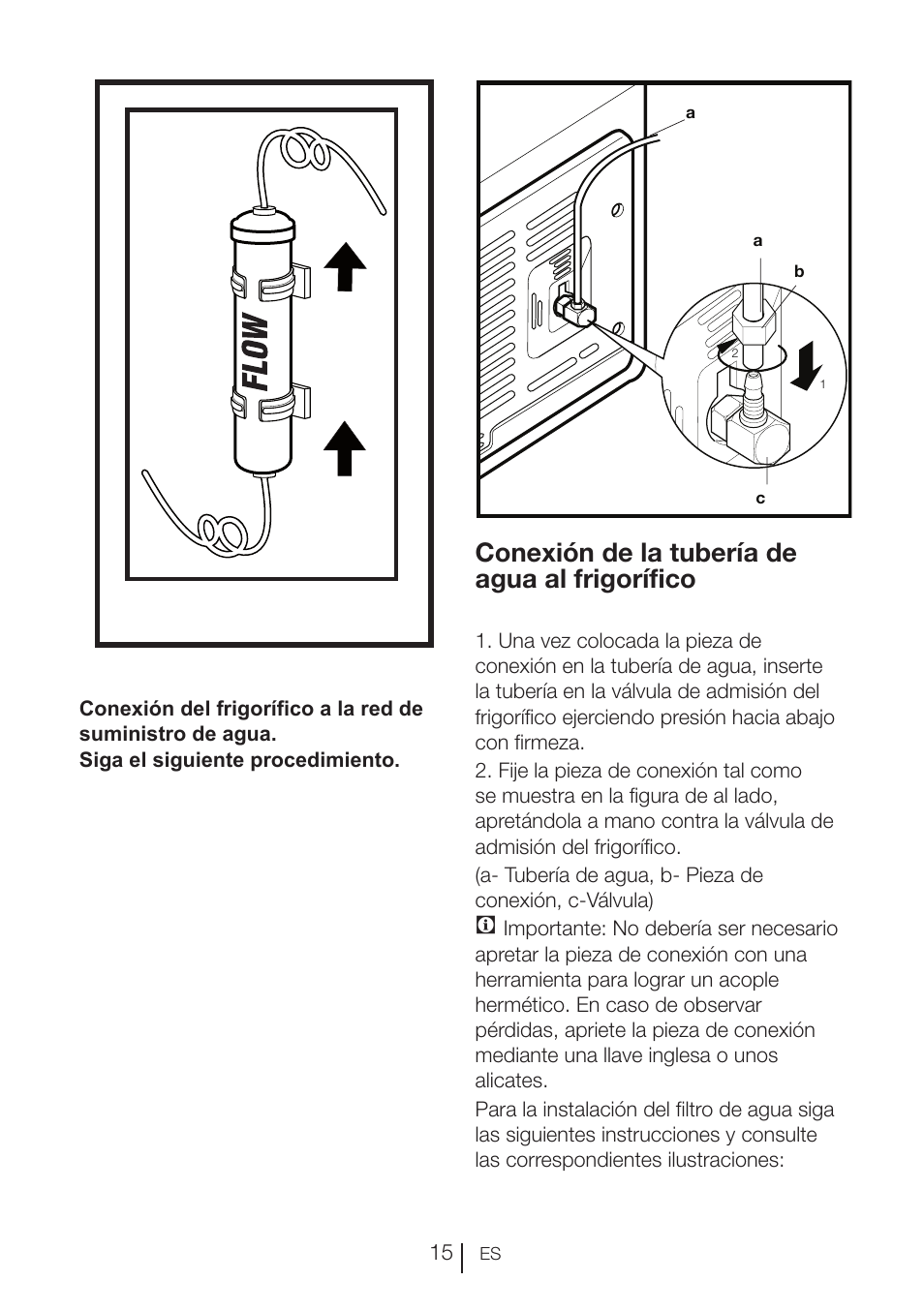 Conexión de la tubería de agua al frigorífico | Blomberg KWD 9440 X A+ User Manual | Page 437 / 601