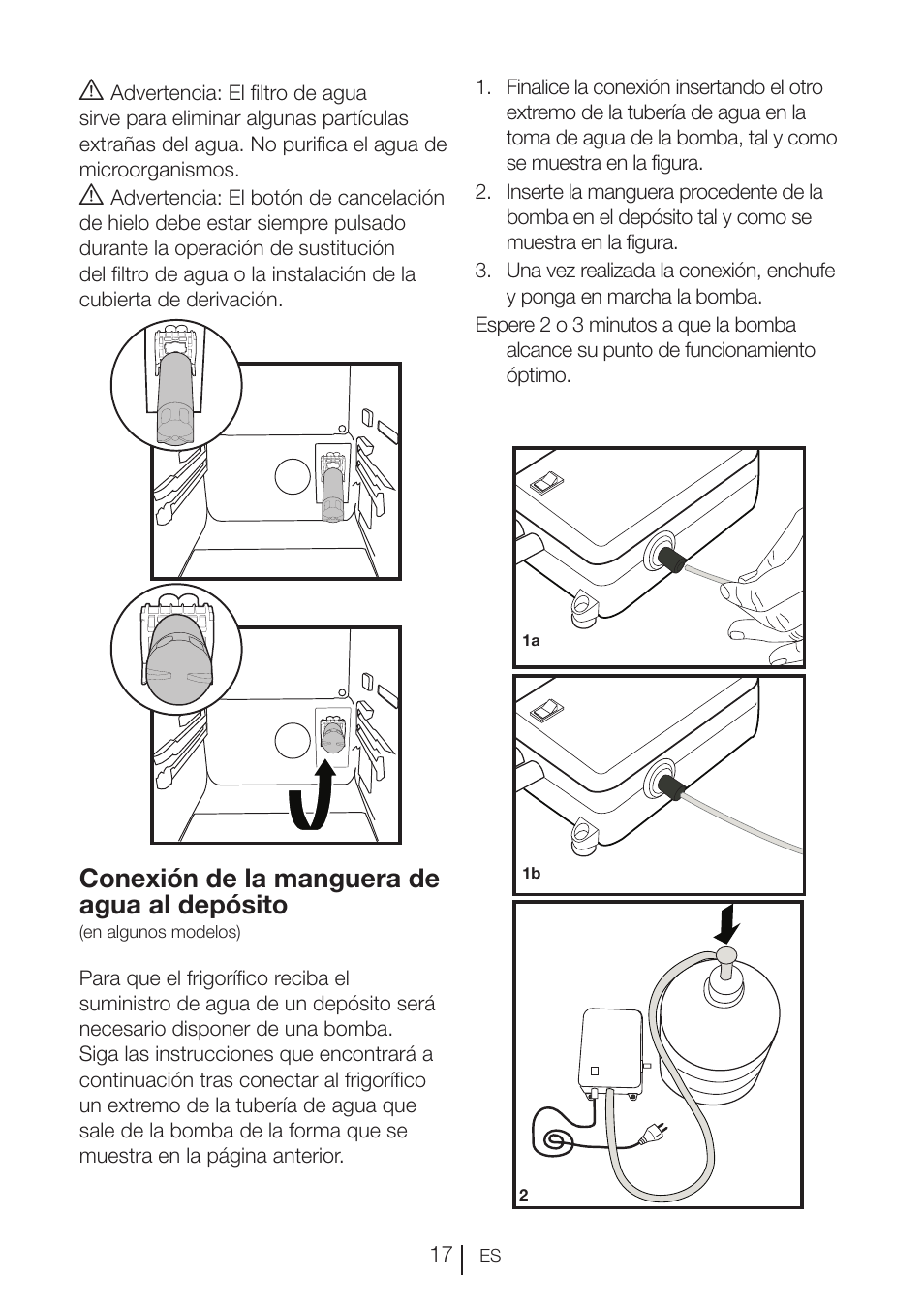 Conexión de la manguera de agua al depósito | Blomberg KWD 9440 X A+ User Manual | Page 439 / 601