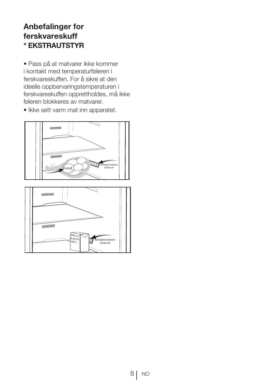 Anbefalinger for ferskvareskuff, Ekstrautstyr | Blomberg KWD 9440 X A+ User Manual | Page 466 / 601