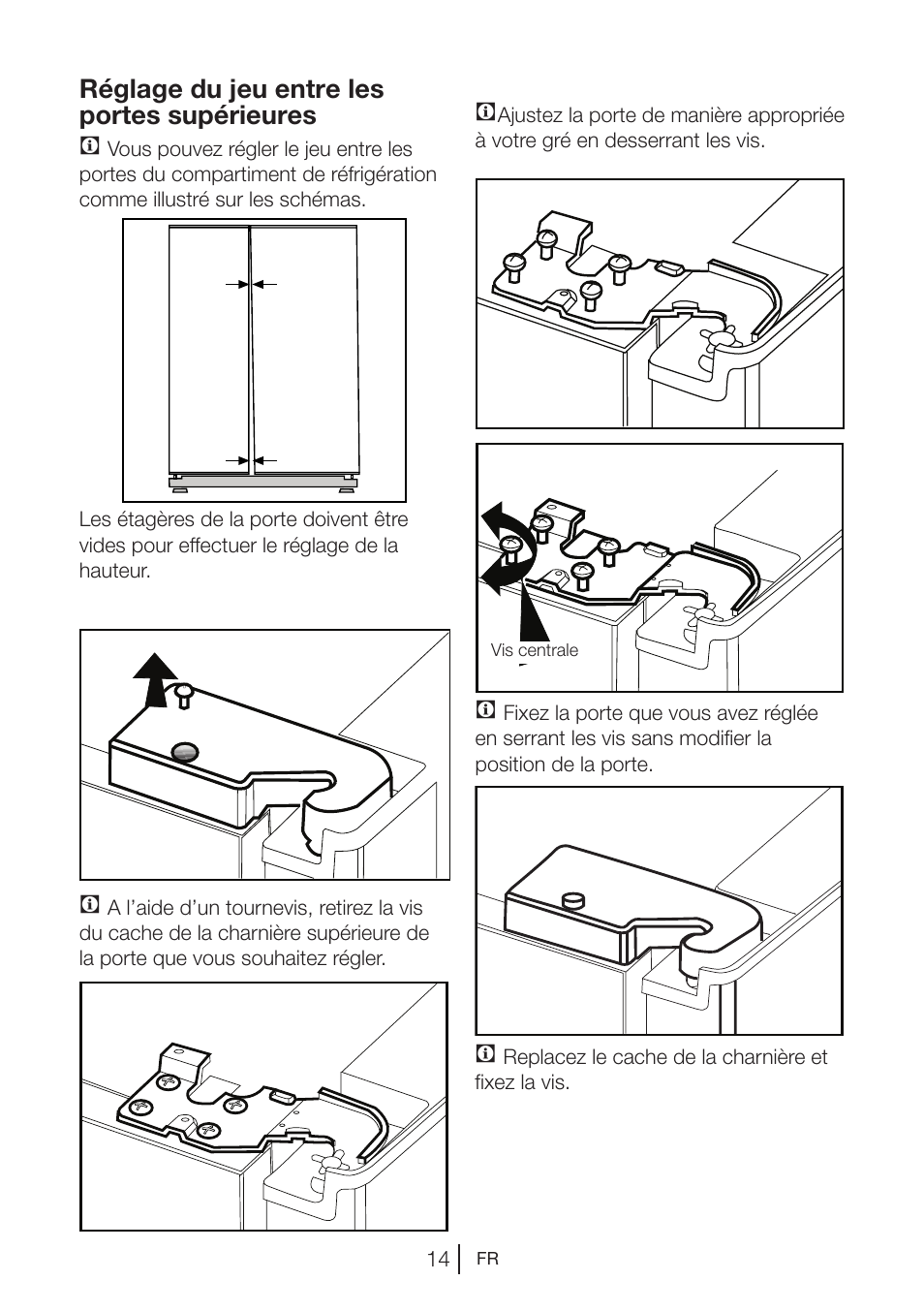 Réglage du jeu entre les portes supérieures c | Blomberg KWD 9440 X A+ User Manual | Page 50 / 601