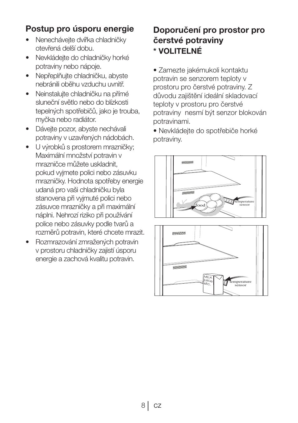 Postup pro úsporu energie, Doporučení pro prostor pro čerstvé potraviny, Volitelné | Blomberg KWD 9440 X A+ User Manual | Page 573 / 601