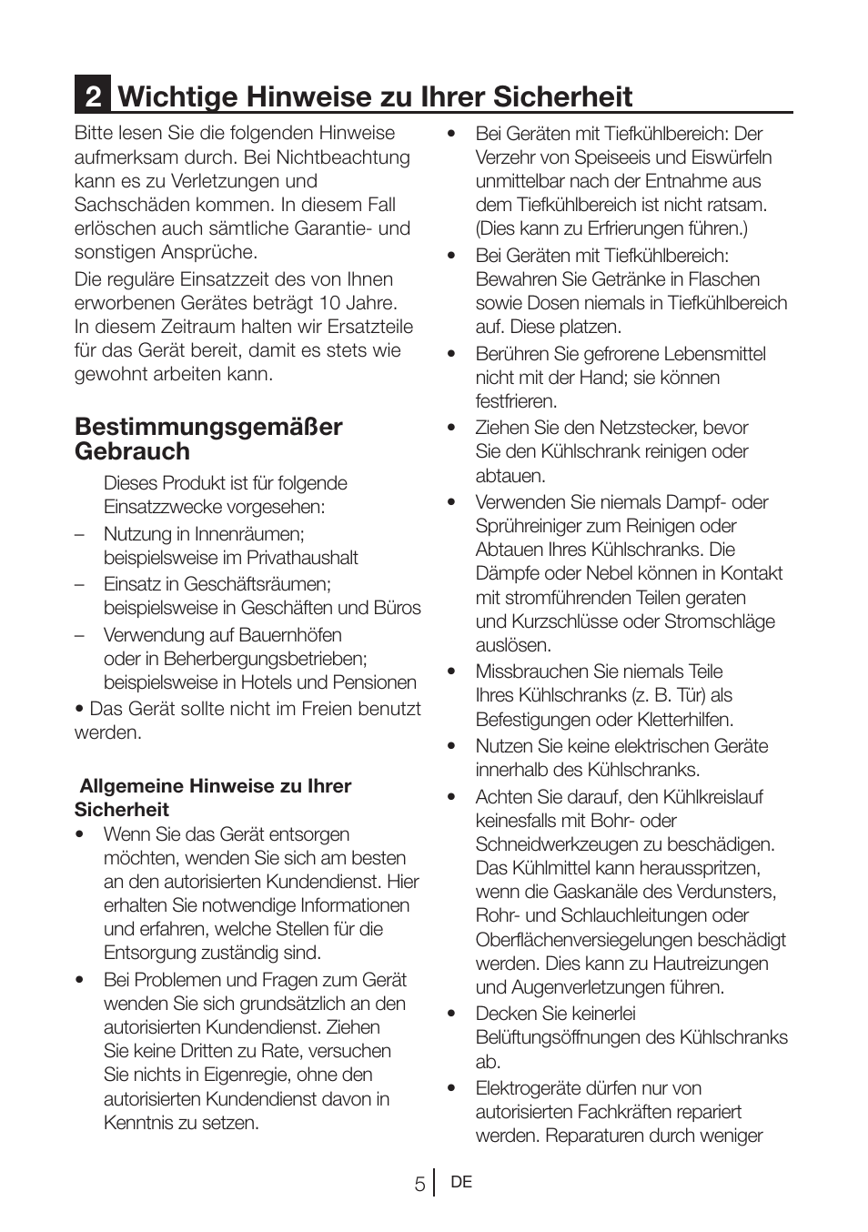 2wichtige hinweise zu ihrer sicherheit, Bestimmungsgemäßer gebrauch | Blomberg KWD 9440 X A+ User Manual | Page 79 / 601