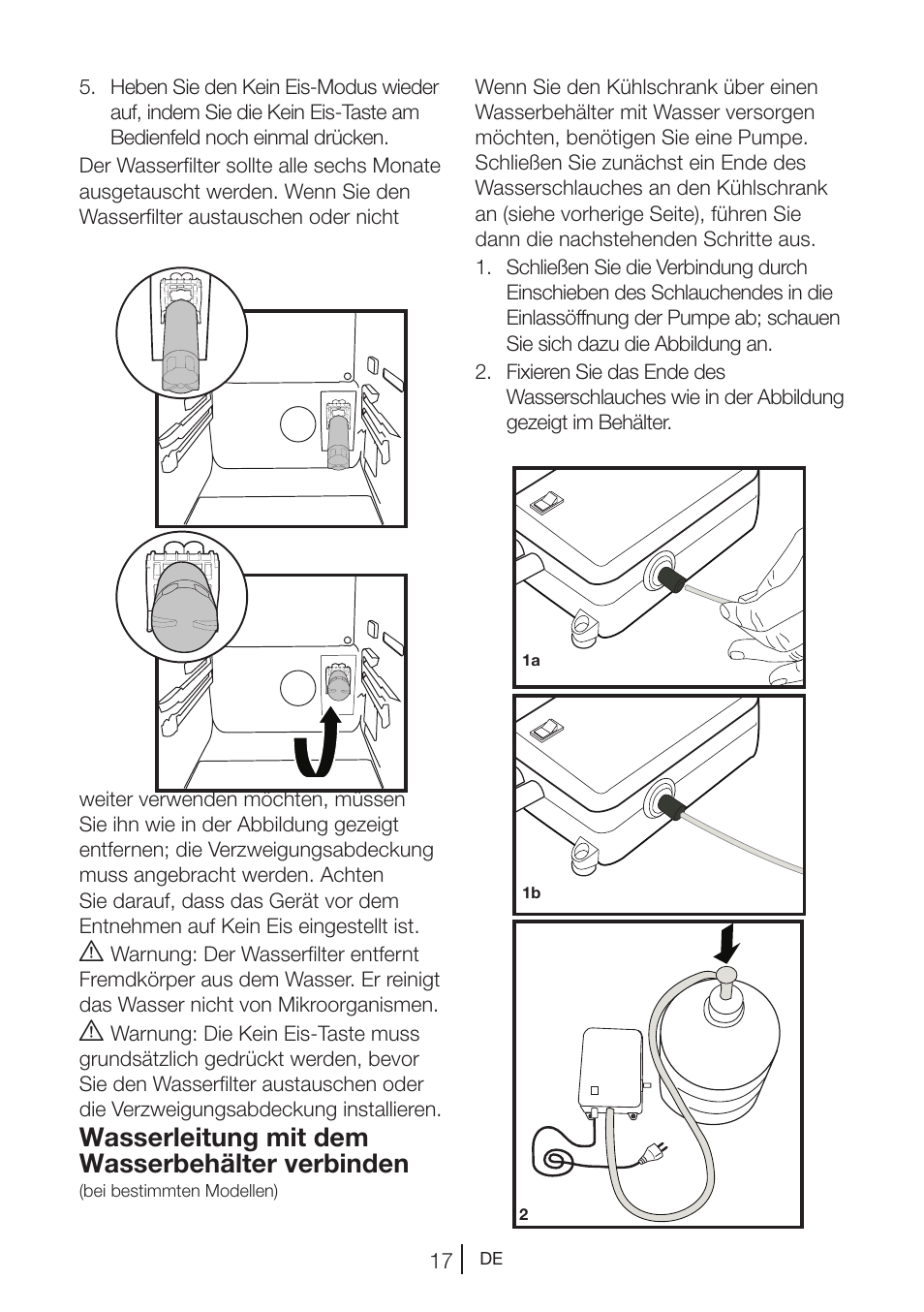 Wasserleitung mit dem wasserbehälter verbinden | Blomberg KWD 9440 X A+ User Manual | Page 91 / 601