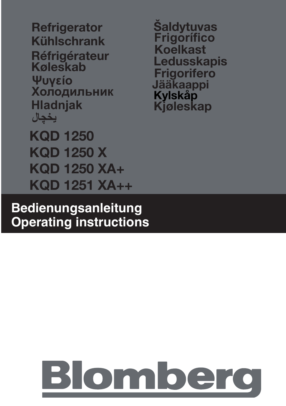 Blomberg KQD 1250 X A++ User Manual | 358 pages