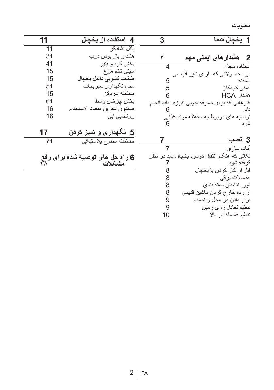 3امش لاچخی 1 4 مهم ینمیا یاهرادشه 2, 7بصن 3, 11 لاچخی زا هدافتسا 4 | 17 ندرک زیمت و یرادهگن 5, عفر یارب هدش هیصوت یاه لح هار 6 18 تلاکشم | Blomberg KQD 1250 X A++ User Manual | Page 162 / 358