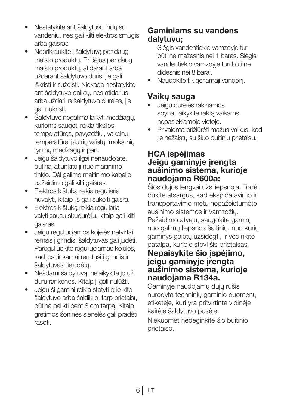 Gaminiams su vandens dalytuvu, Vaikų sauga | Blomberg KQD 1250 X A++ User Manual | Page 186 / 358