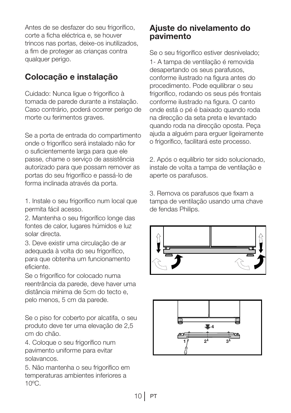 Colocação e instalação, Ajuste do nivelamento do pavimento | Blomberg KQD 1250 X A++ User Manual | Page 212 / 358