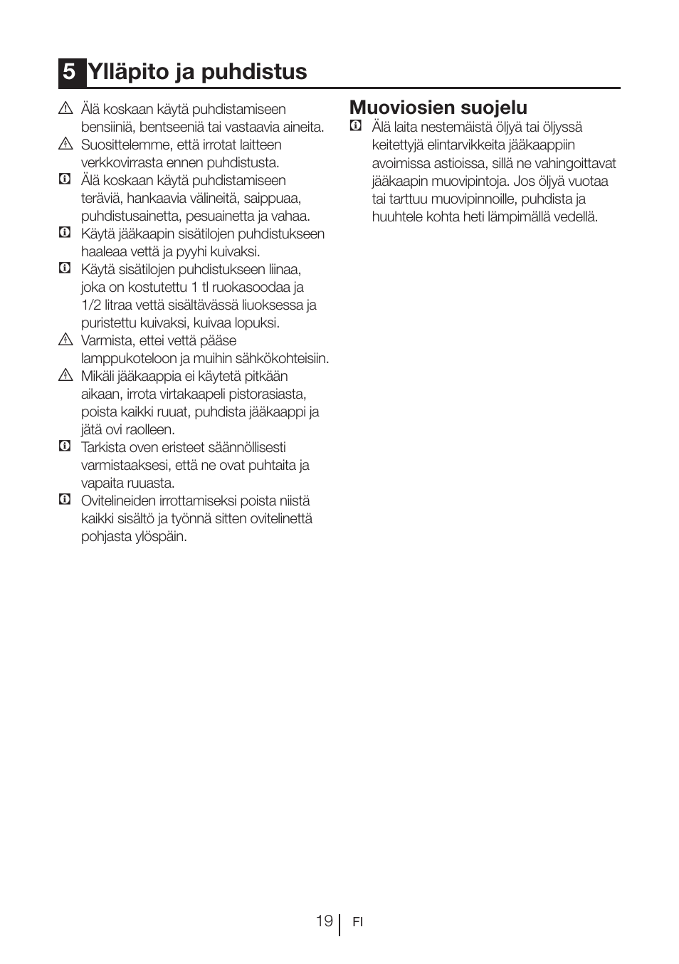 5ylläpito ja puhdistus, Muoviosien suojelu | Blomberg KQD 1250 X A++ User Manual | Page 310 / 358