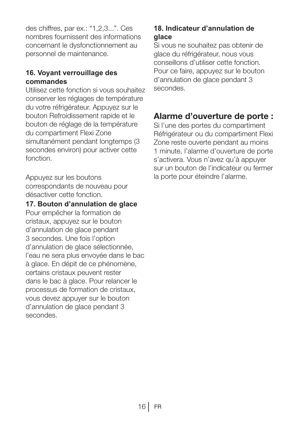 Alarme d’ouverture de porte | Blomberg KQD 1250 X A++ User Manual | Page 63 / 358