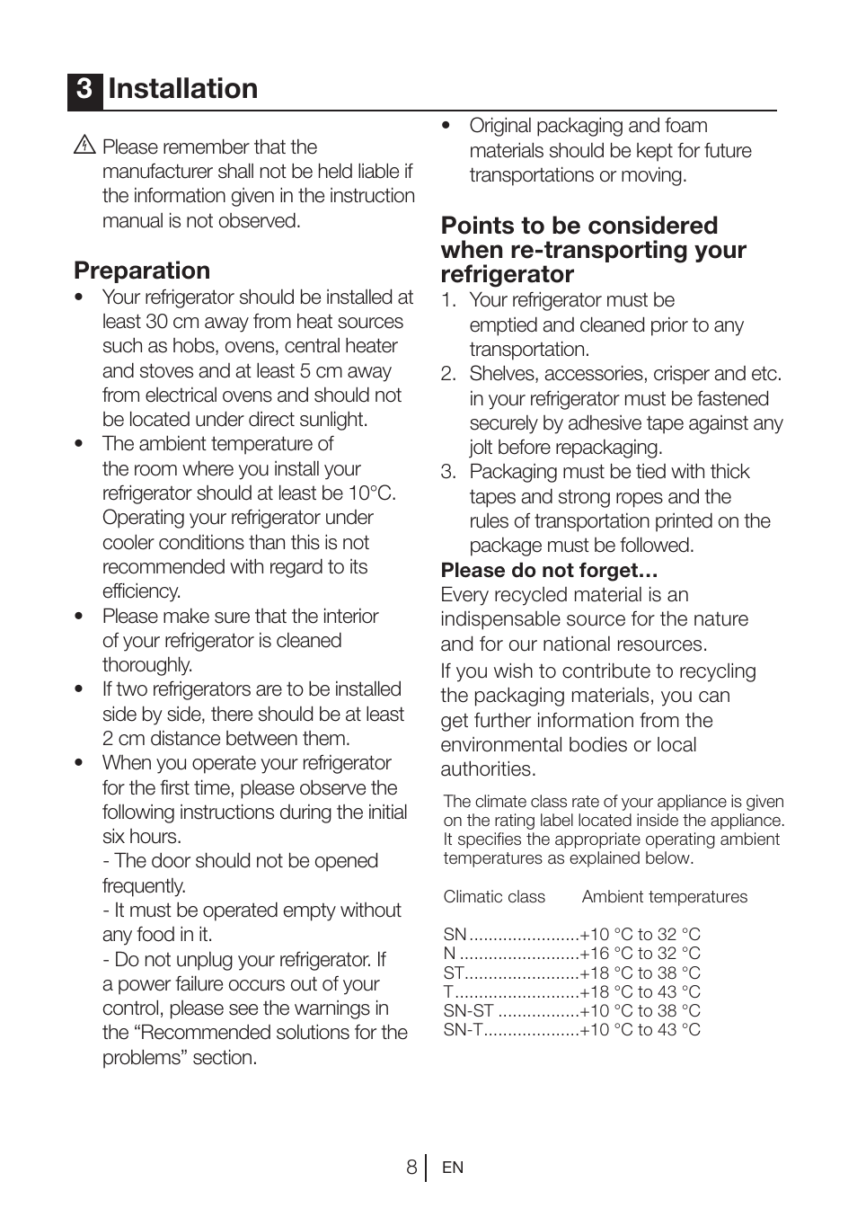 3installation, Preparation | Blomberg KQD 1250 X A++ User Manual | Page 9 / 358