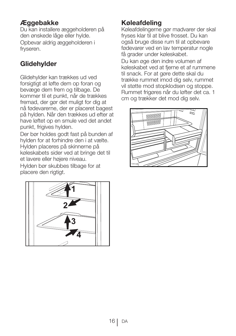 Æggebakke, Glidehylder, Køleafdeling | Blomberg KFD 9950 X A+ User Manual | Page 116 / 372