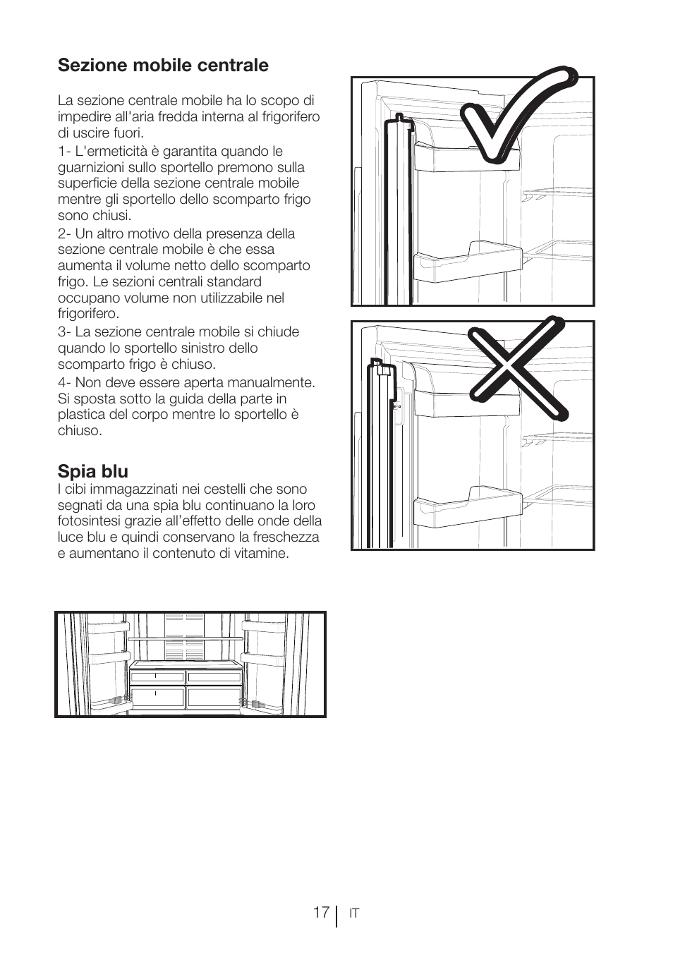 Sezione mobile centrale, Spia blu | Blomberg KFD 9950 X A+ User Manual | Page 142 / 372