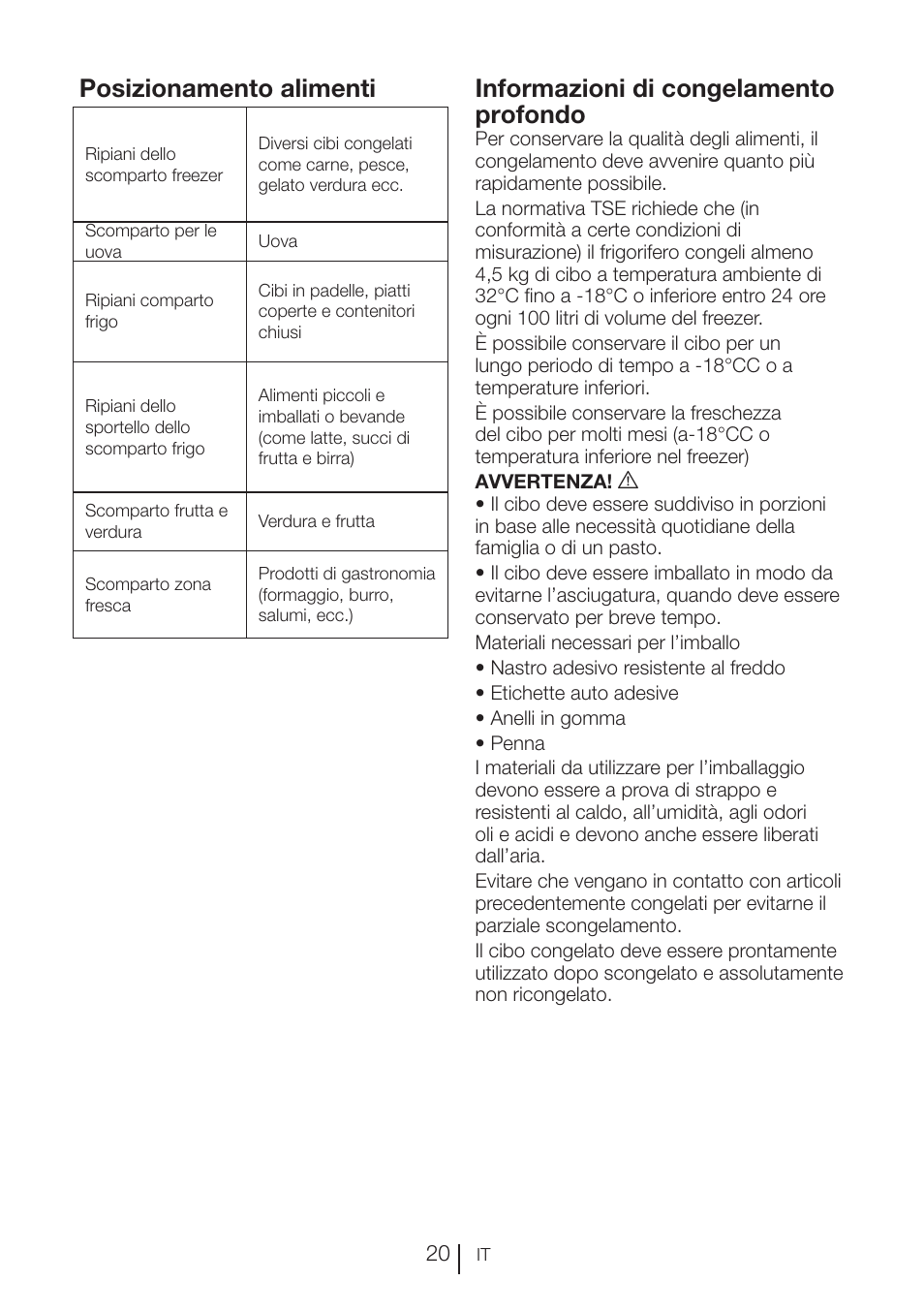 Posizionamento alimenti, Informazioni di congelamento profondo | Blomberg KFD 9950 X A+ User Manual | Page 145 / 372