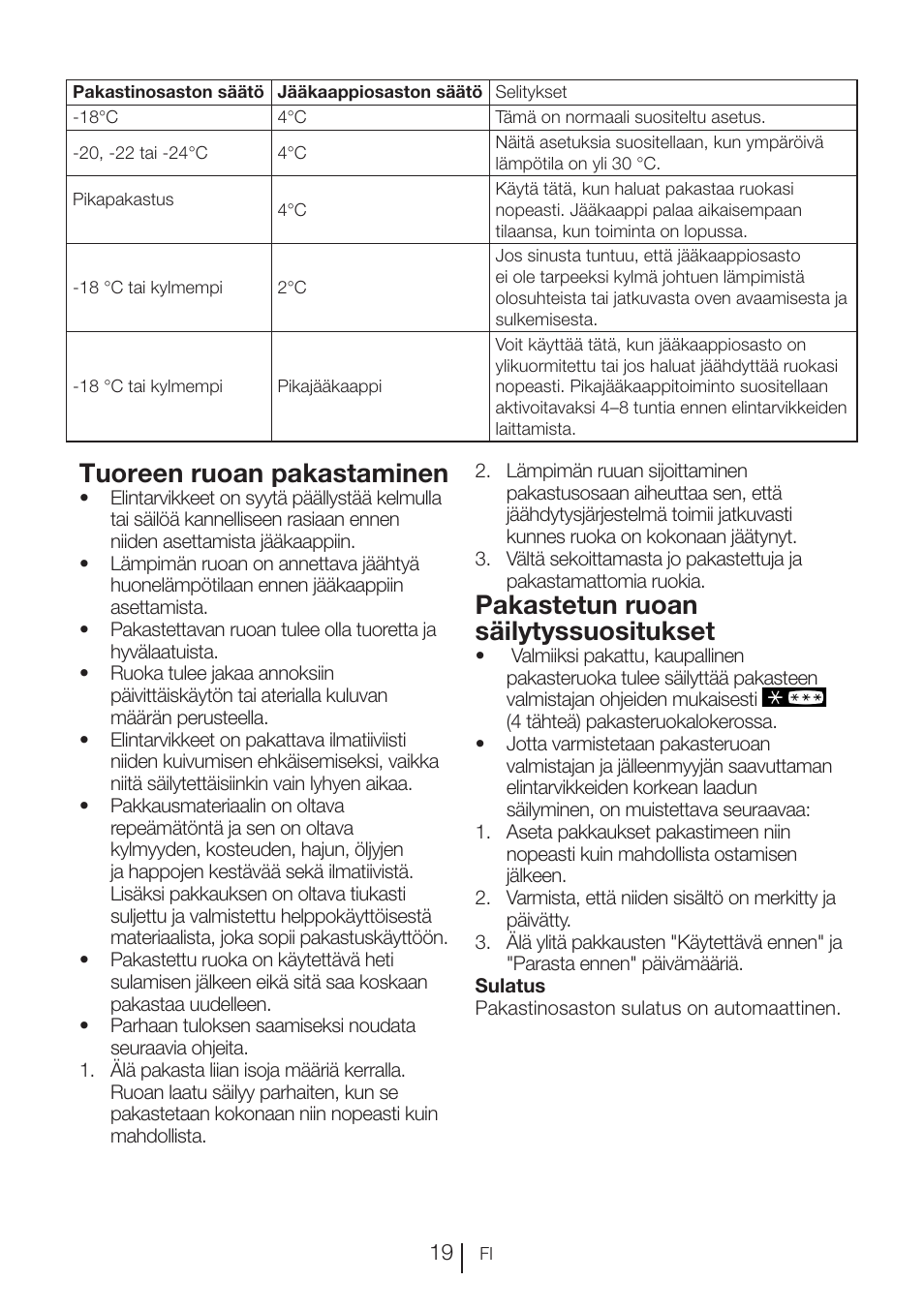 Tuoreen ruoan pakastaminen, Pakastetun ruoan säilytyssuositukset | Blomberg KFD 9950 X A+ User Manual | Page 168 / 372