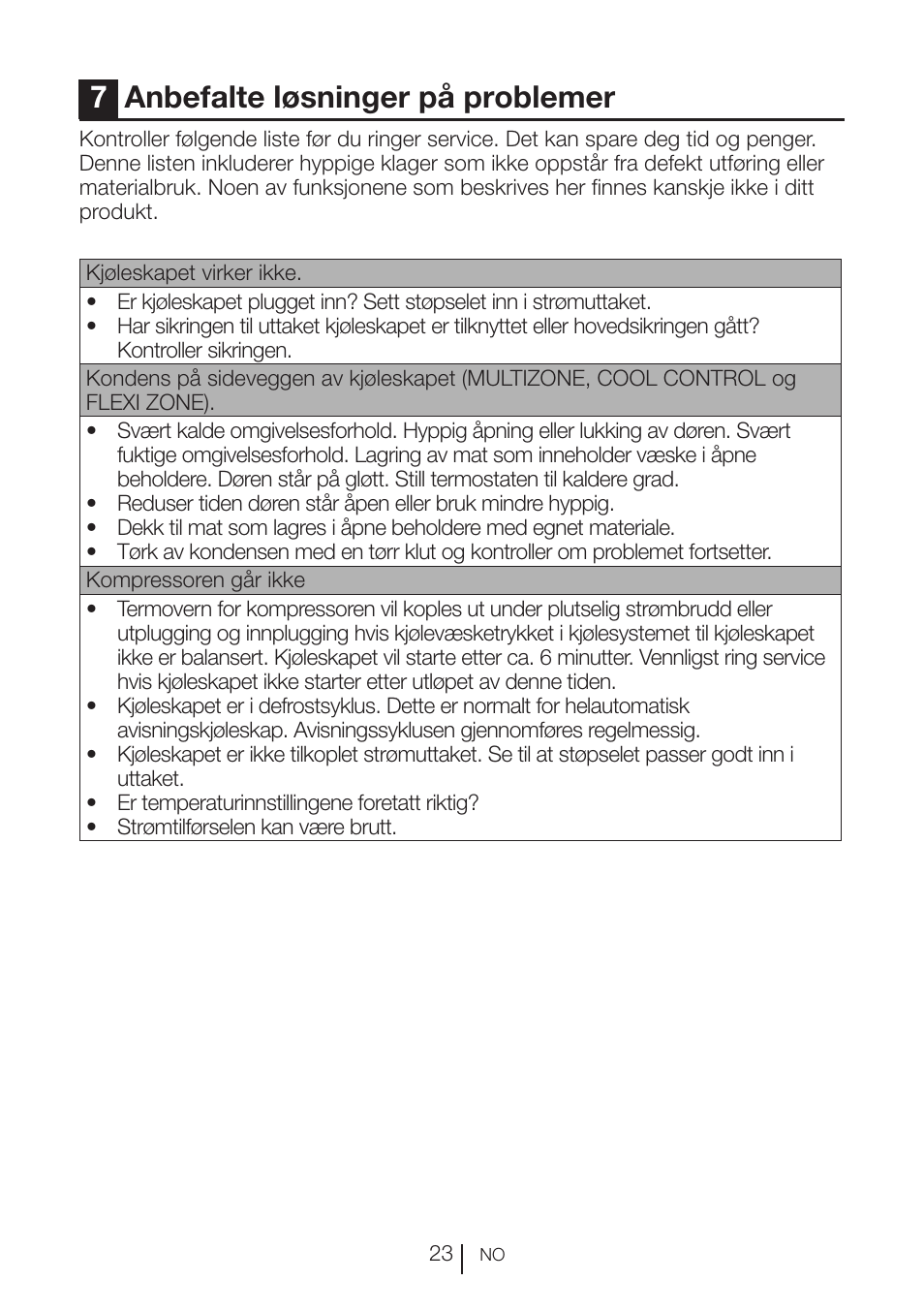 7anbefalte løsninger på problemer | Blomberg KFD 9950 X A+ User Manual | Page 196 / 372