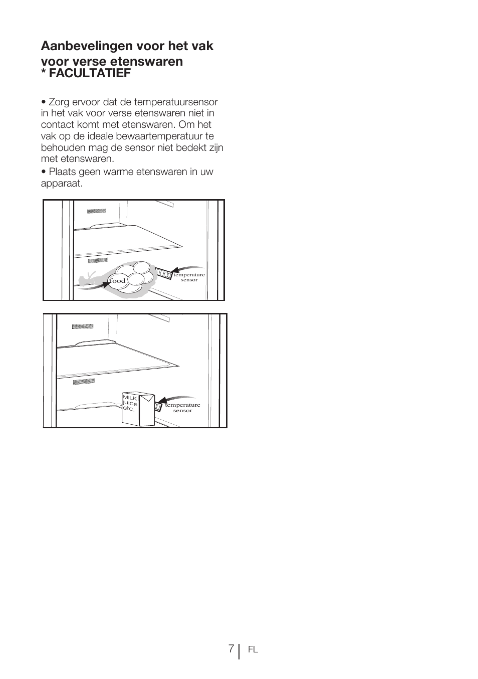 Aanbevelingen voor het vak voor verse etenswaren, Facultatief | Blomberg KFD 9950 X A+ User Manual | Page 205 / 372