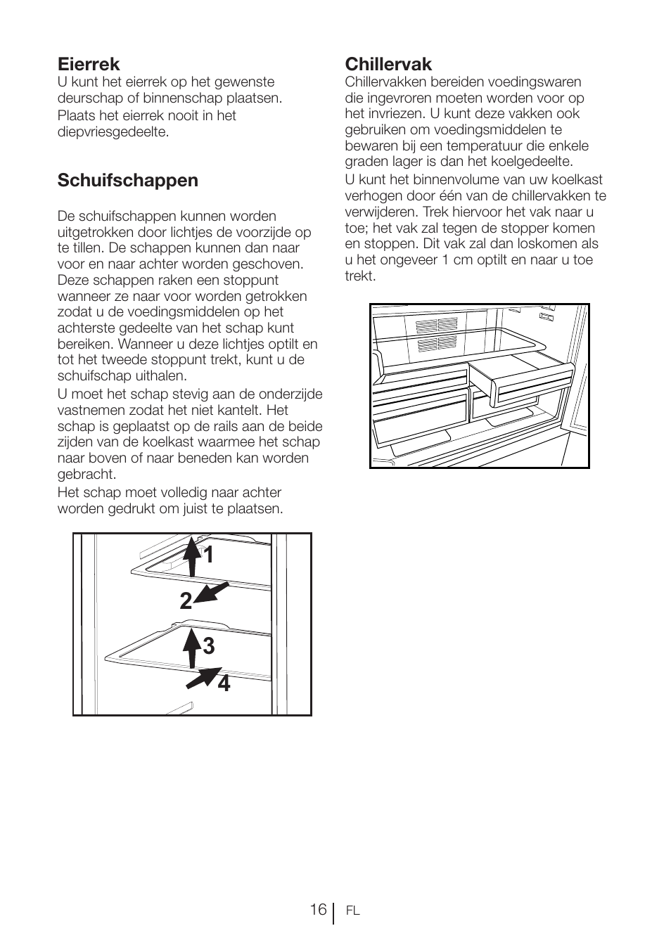 Eierrek, Schuifschappen, Chillervak | Blomberg KFD 9950 X A+ User Manual | Page 214 / 372