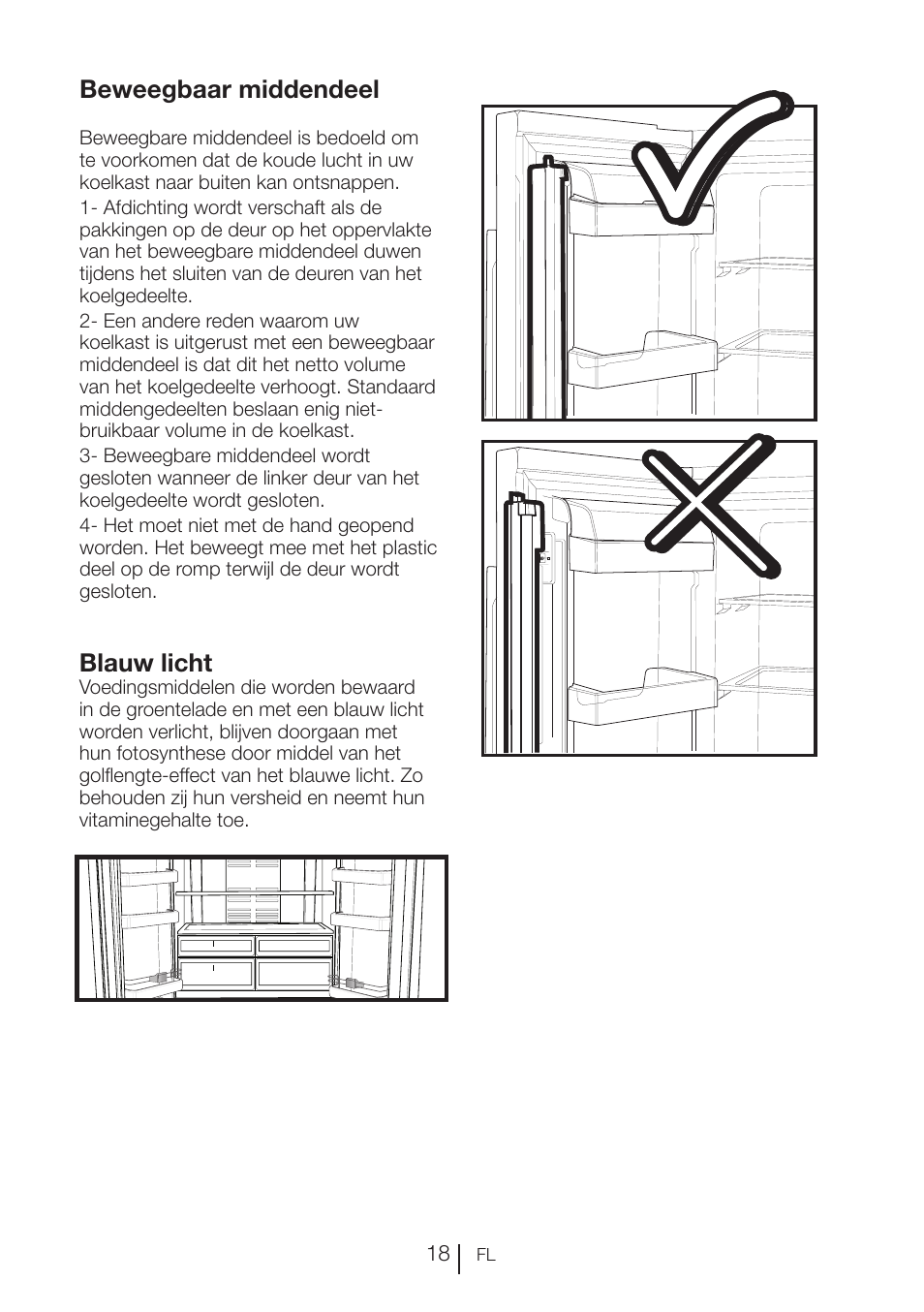 Beweegbaar middendeel, Blauw licht | Blomberg KFD 9950 X A+ User Manual | Page 216 / 372