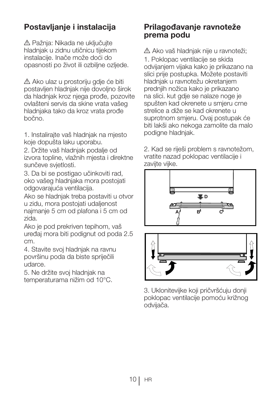 Postavljanje i instalacija | Blomberg KFD 9950 X A+ User Manual | Page 258 / 372