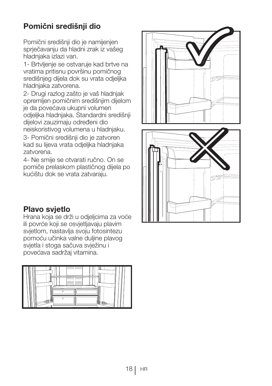 Pomični središnji dio, Plavo svjetlo | Blomberg KFD 9950 X A+ User Manual | Page 266 / 372