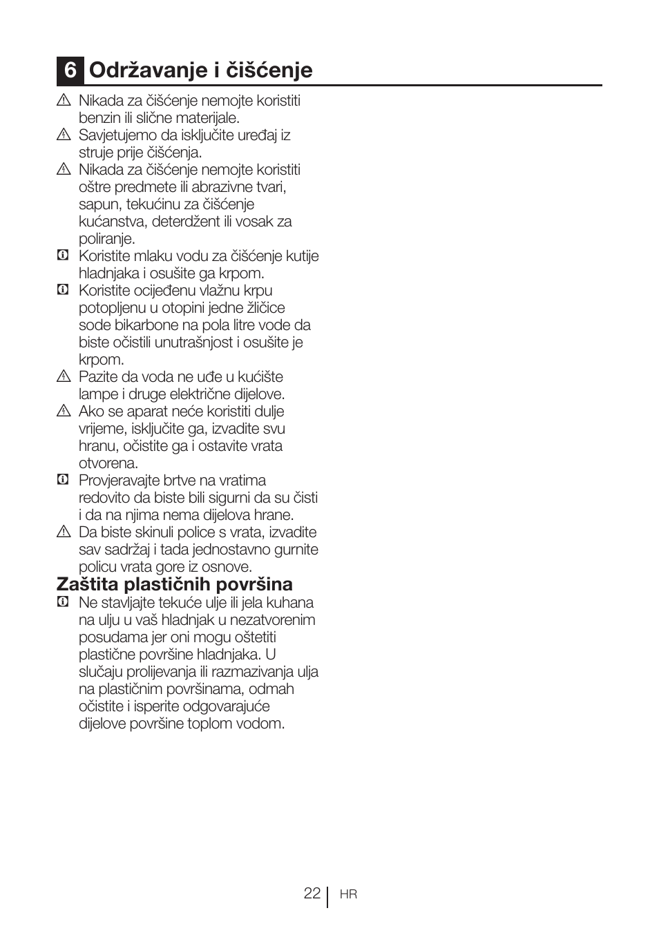 6održavanje i čišćenje, Zaštita plastičnih površina | Blomberg KFD 9950 X A+ User Manual | Page 270 / 372