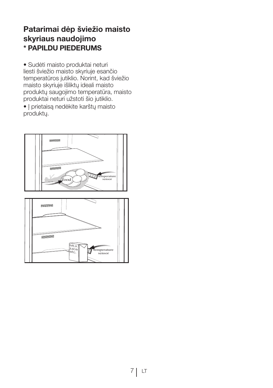 Patarimai dėp šviežio maisto skyriaus naudojimo, Papildu piederums | Blomberg KFD 9950 X A+ User Manual | Page 280 / 372