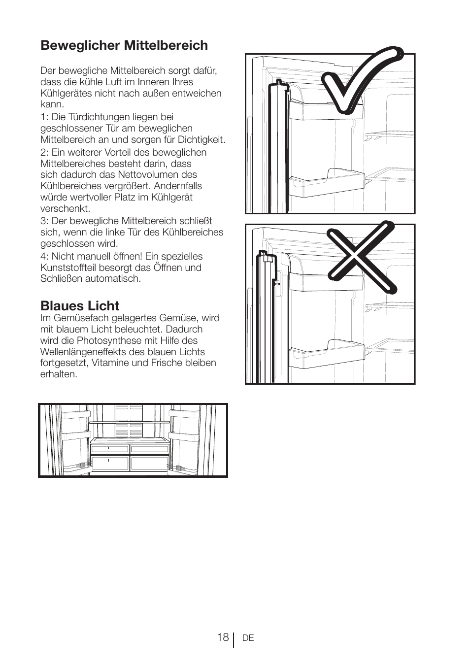 Beweglicher mittelbereich, Blaues licht | Blomberg KFD 9950 X A+ User Manual | Page 44 / 372