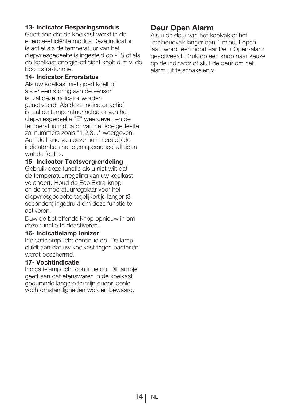 Deur open alarm | Blomberg KFD 9950 X A+ User Manual | Page 90 / 372