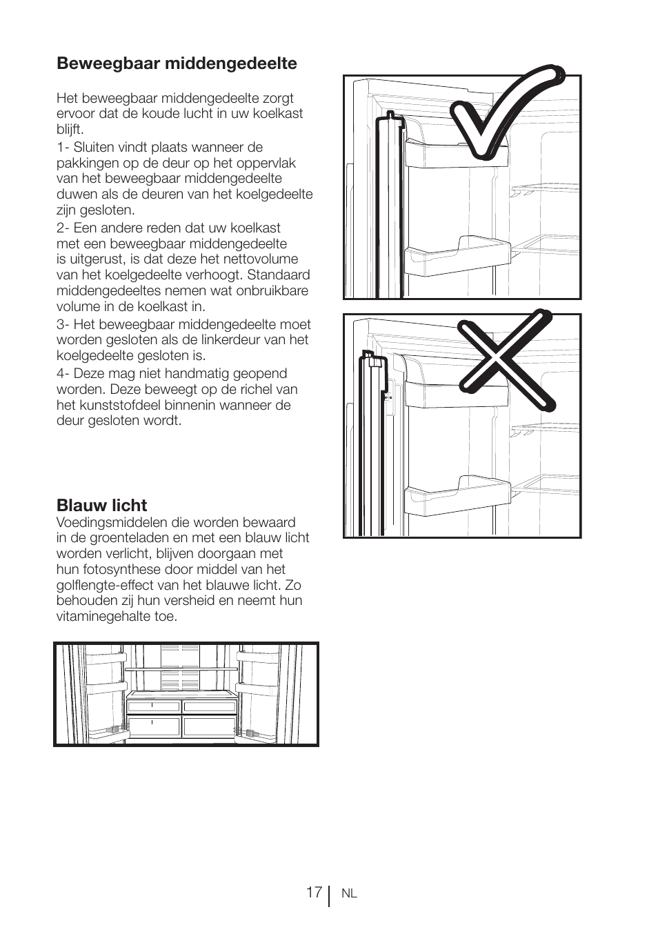 Beweegbaar middengedeelte, Blauw licht | Blomberg KFD 9950 X A+ User Manual | Page 93 / 372