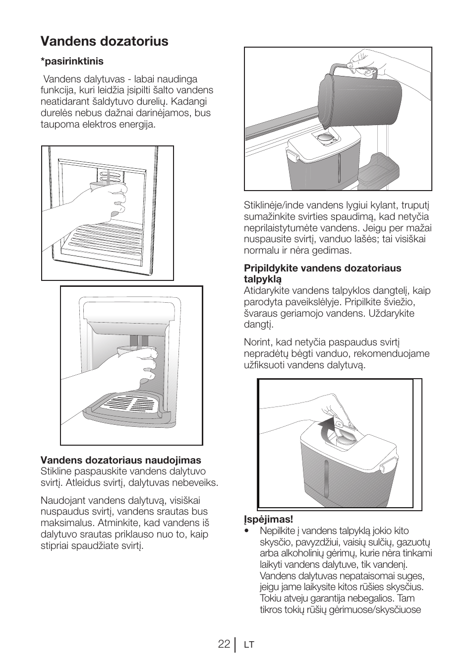 Vandens dozatorius | Blomberg KWS 9220 X User Manual | Page 107 / 311