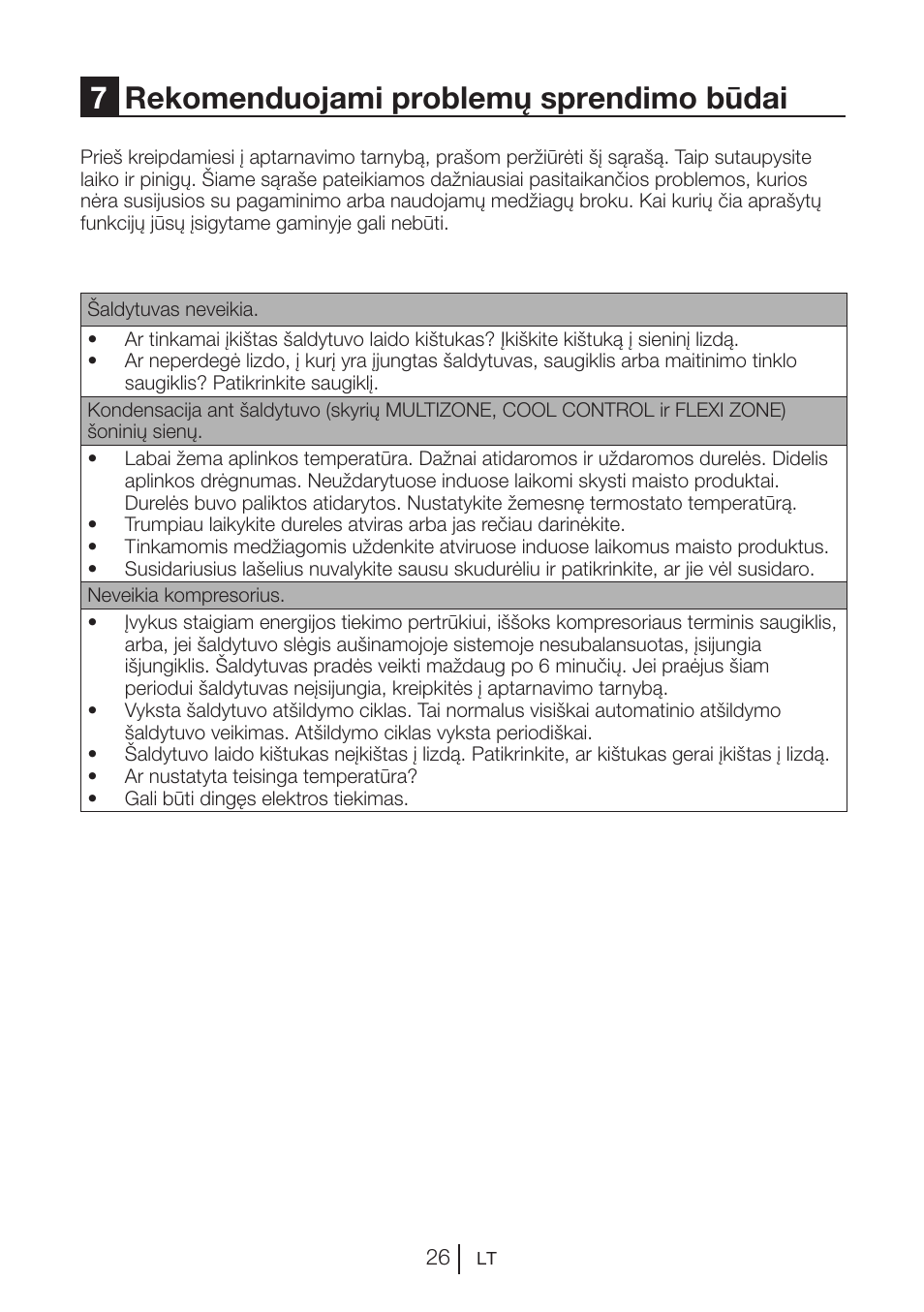 7rekomenduojami problemų sprendimo būdai | Blomberg KWS 9220 X User Manual | Page 111 / 311