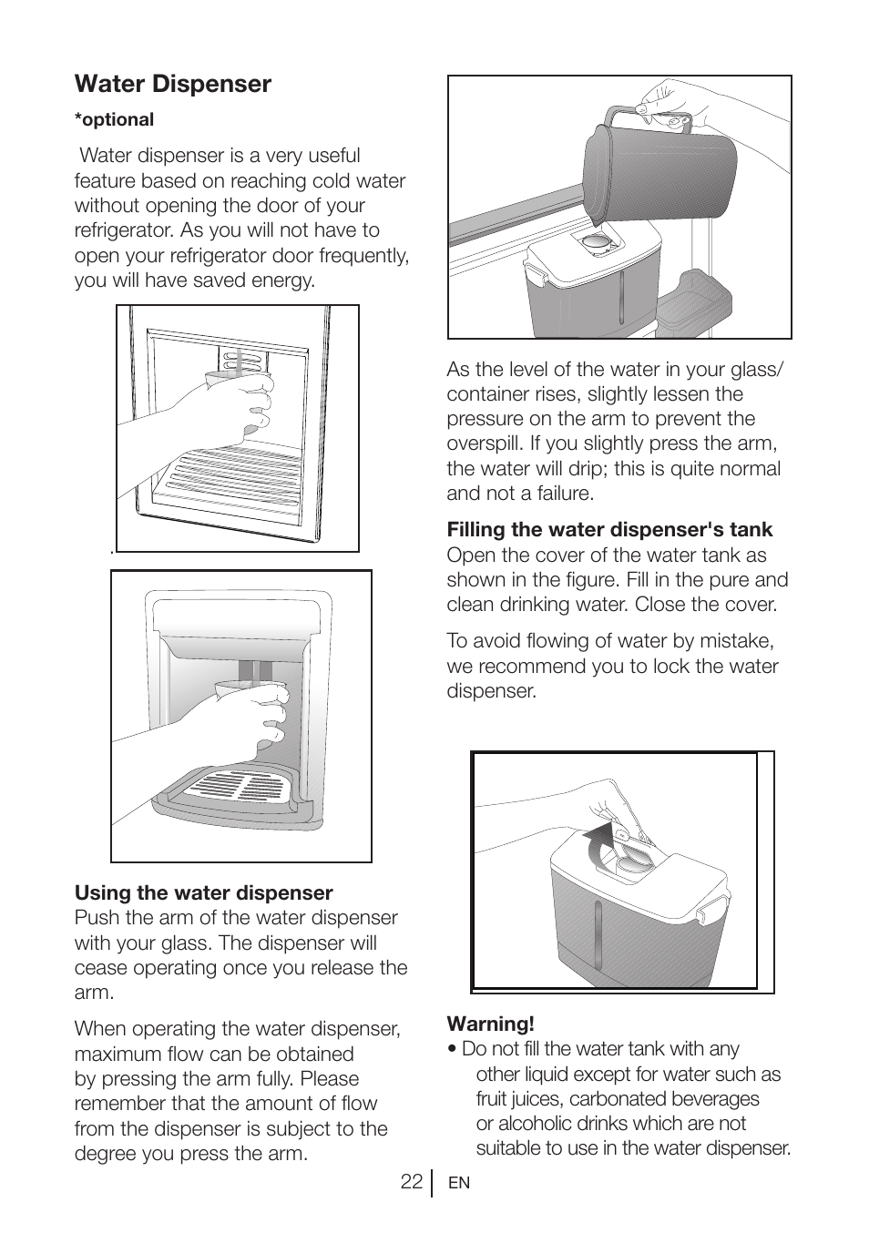 Water dispenser | Blomberg KWS 9220 X User Manual | Page 23 / 311