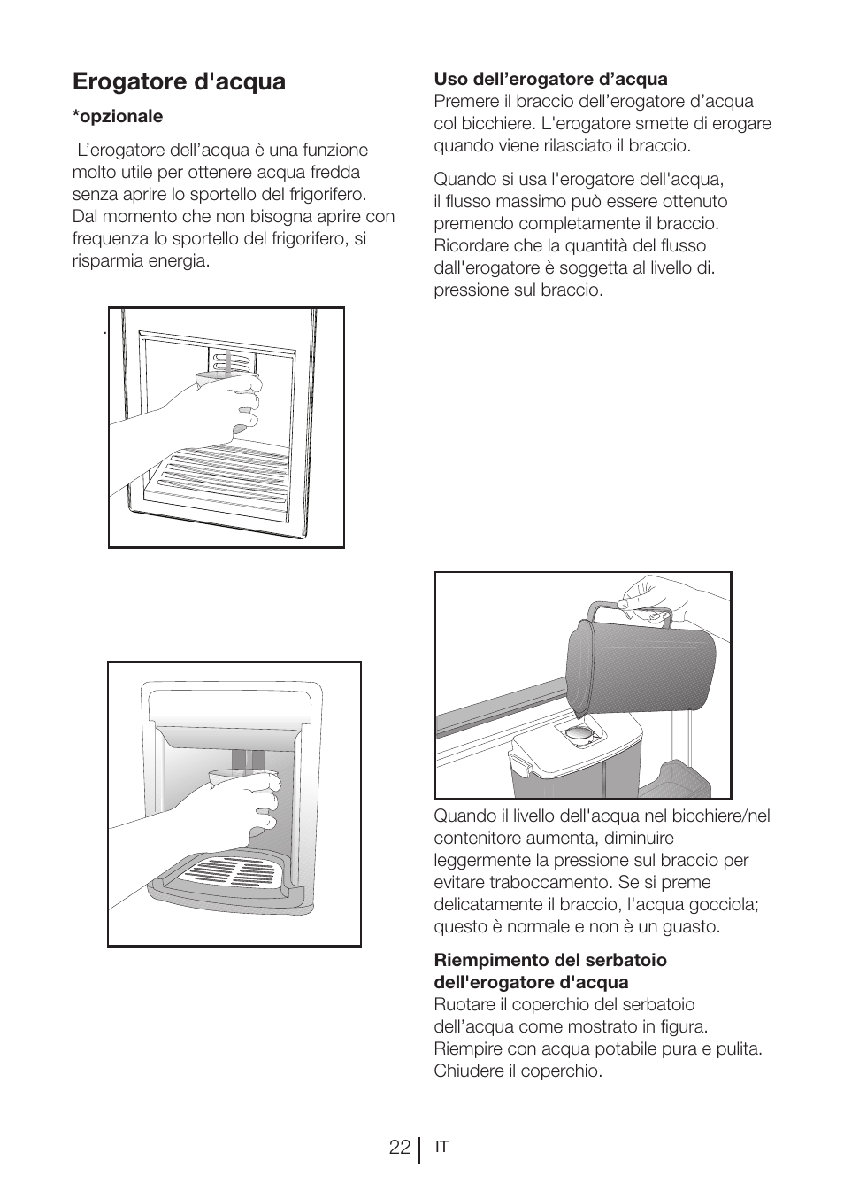 Erogatore d'acqua | Blomberg KWS 9220 X User Manual | Page 248 / 311