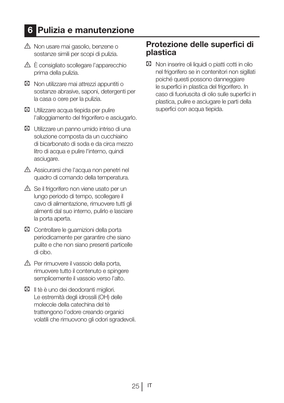 6pulizia e manutenzione, Protezione delle superfici di plastica | Blomberg KWS 9220 X User Manual | Page 251 / 311