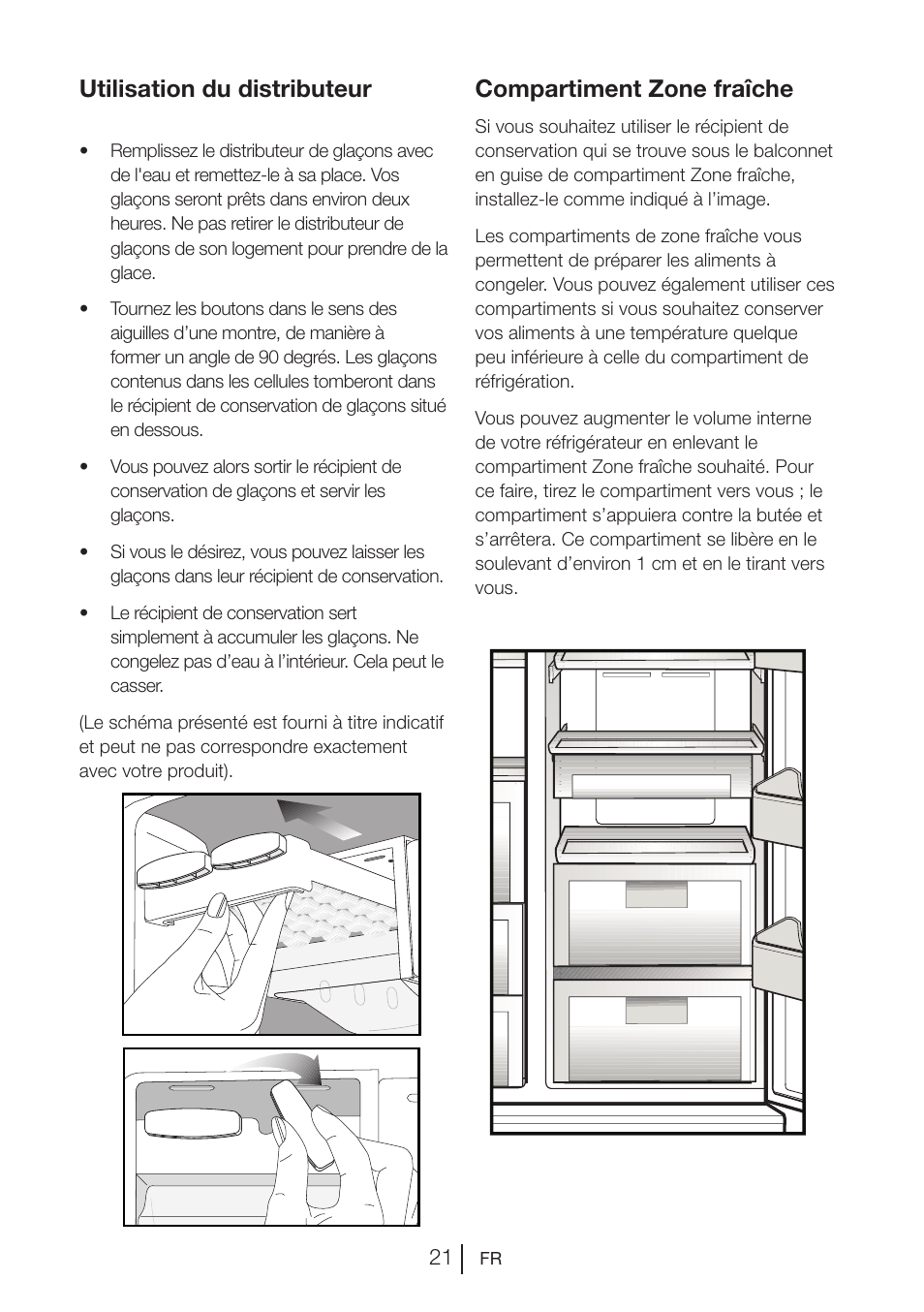 Utilisation du distributeur, Compartiment zone fraîche | Blomberg KWS 9220 X User Manual | Page 50 / 311