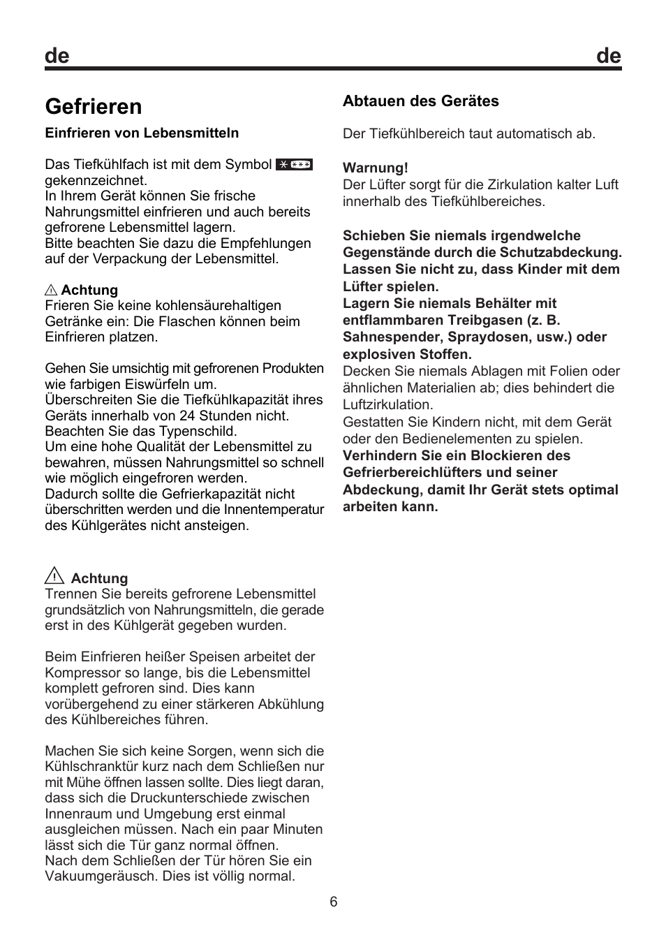 De gefrieren | Blomberg WKWD 1500 X - 1 User Manual | Page 10 / 60