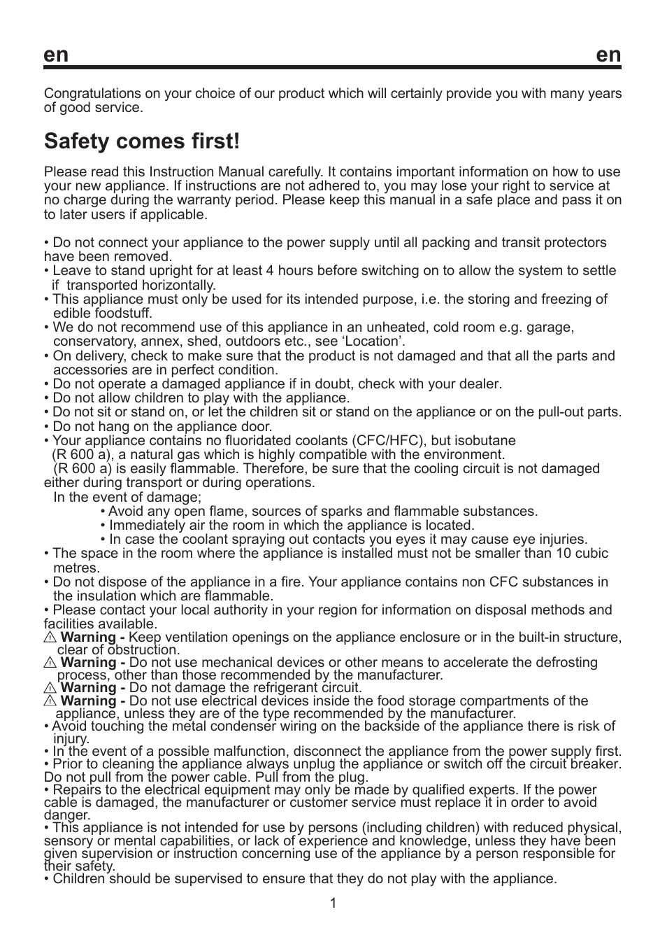 Safety comes first | Blomberg WKWD 1500 X - 1 User Manual | Page 16 / 60