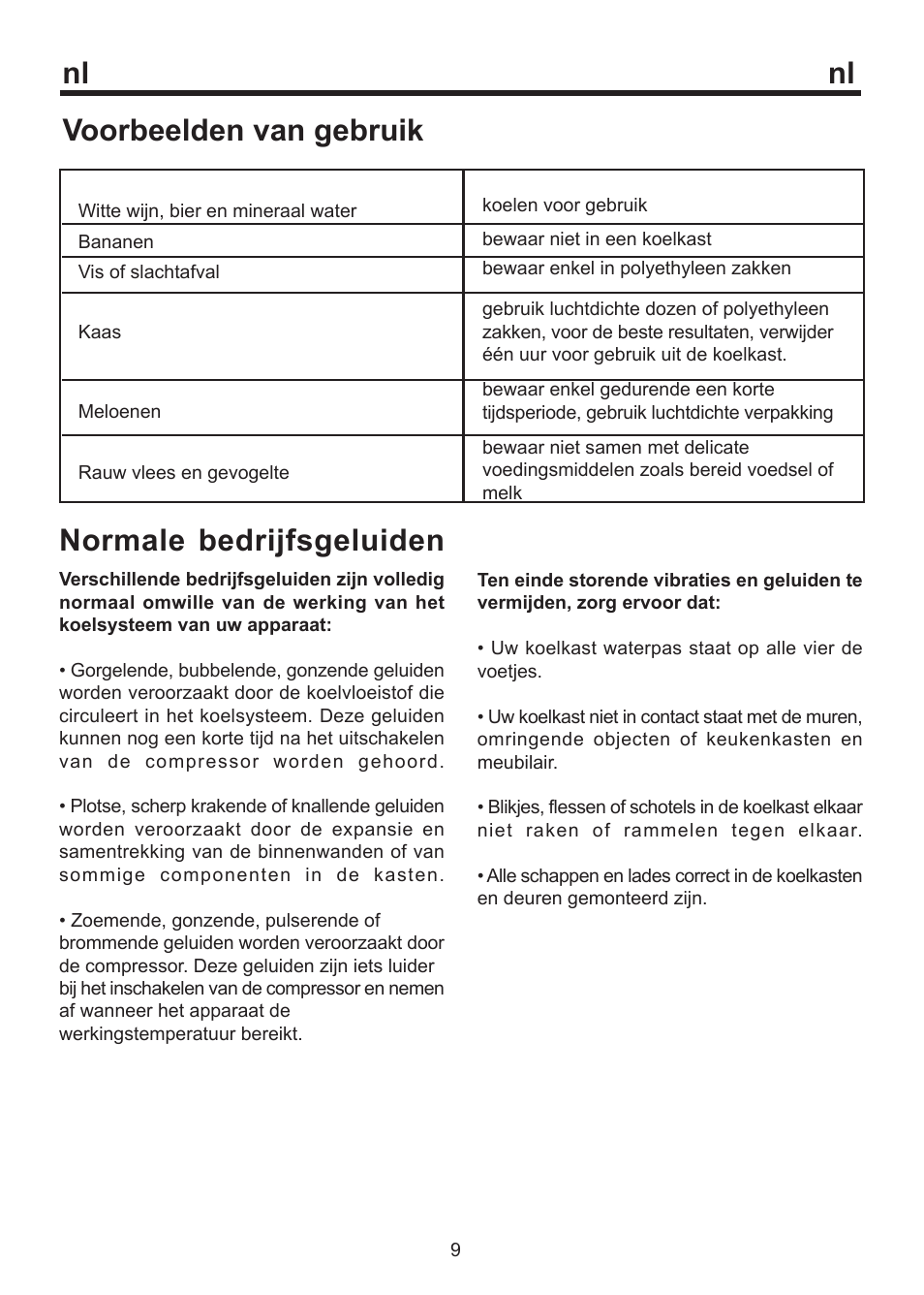 Voorbeelden van gebruik normale bedrijfsgeluiden | Blomberg WKWD 1500 X - 1 User Manual | Page 46 / 60