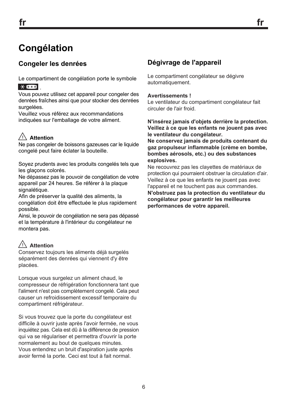 Congélation | Blomberg WKWD 1500 X - 1 User Manual | Page 54 / 60